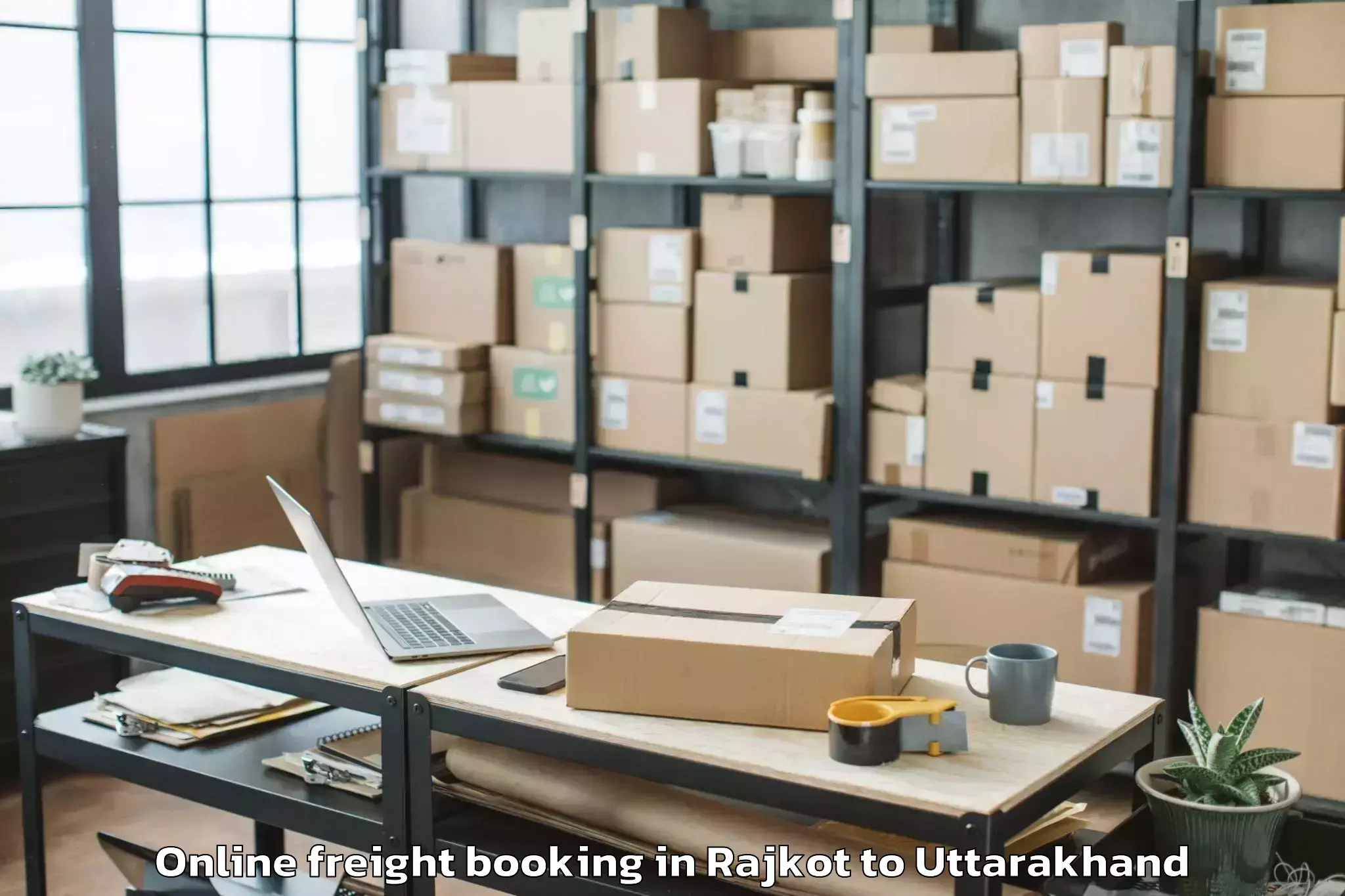 Professional Rajkot to Dit University Dehradun Online Freight Booking